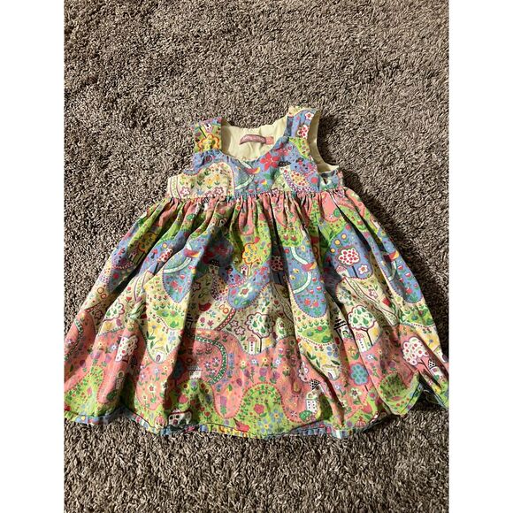 Jelly the Pug Dress Floral Garden Path 2T Whimsical Fun Novelty Dress - Picture 1 of 7